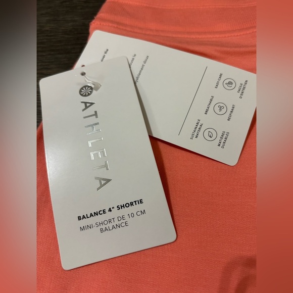 *NWT* ATHLETA Balance 4” Shortie - Coral - Picture 6 of 7